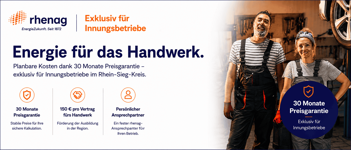 Exklusiv für Innungsbetriebe - Energie für das Handwerk -rhenag